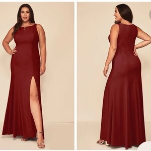 Azazie Terracotta Rogue Dress with Slit